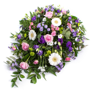 Eco Spray SYM-352 - Part of our Eco Range of floral designs, this single ended spray is made using a biodegradable base. Enter your choice of colours and we’ll make to order using the best available flowers.